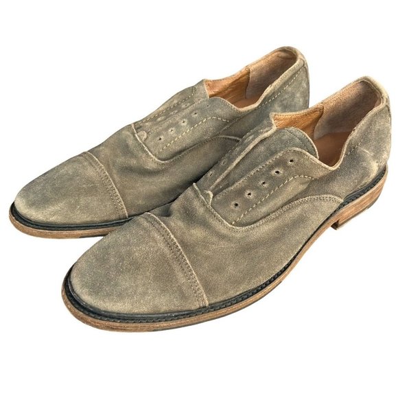 FRYE Oxford Shoes Charcoal Brown Gray Suede Leather Mens US Size 10.5D - Picture 10 of 13